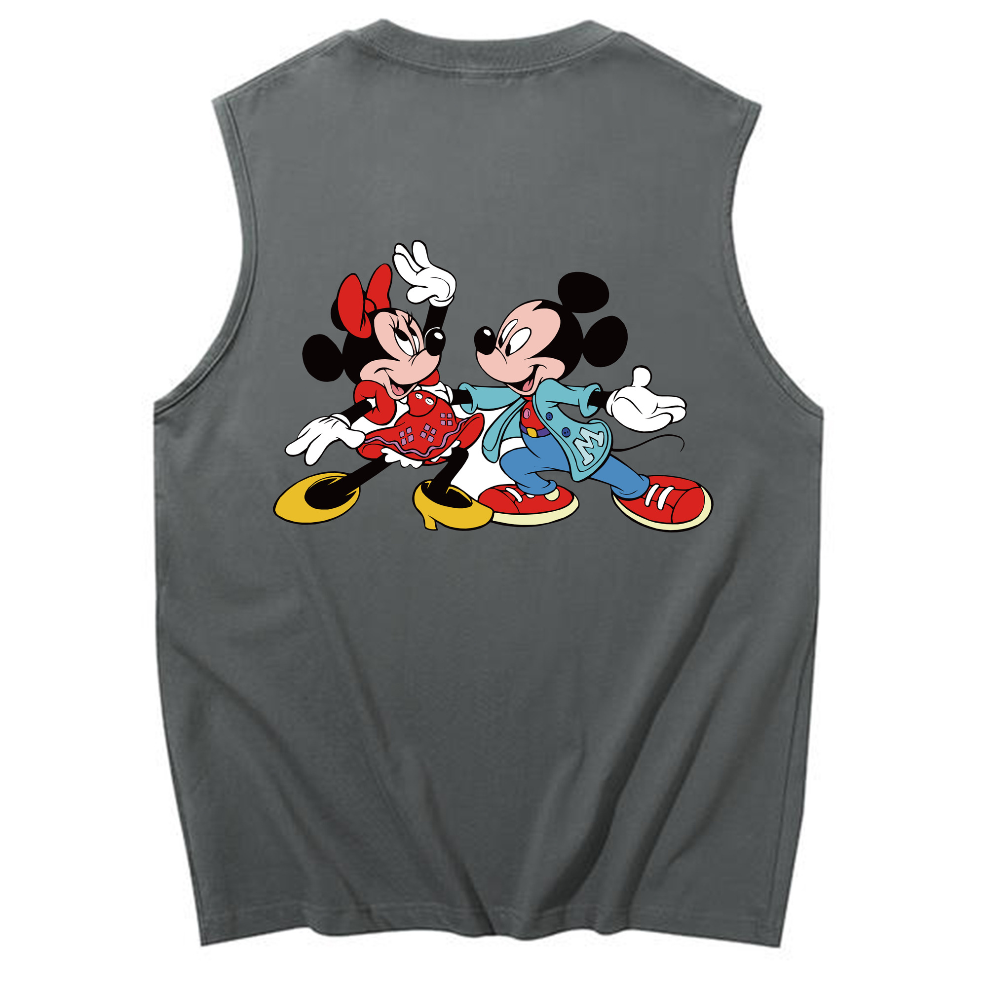 ミッキーマウス Mickey Mouse コットン100％タンクトップ（背面プリント）